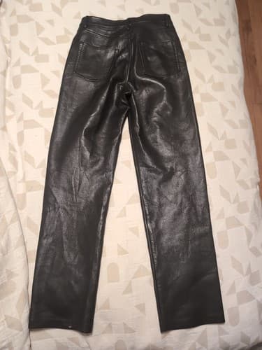 Aritzia Wilfred Pants Size 4 Black Melina Faux Vegan Leather High Rise Straight - Thumbnail 12