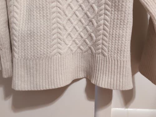 Cozy Fisherman Cream Knit Sweater, Fall Luxury, Cottage Farm Vibes PTP 19 Small - Thumbnail 5