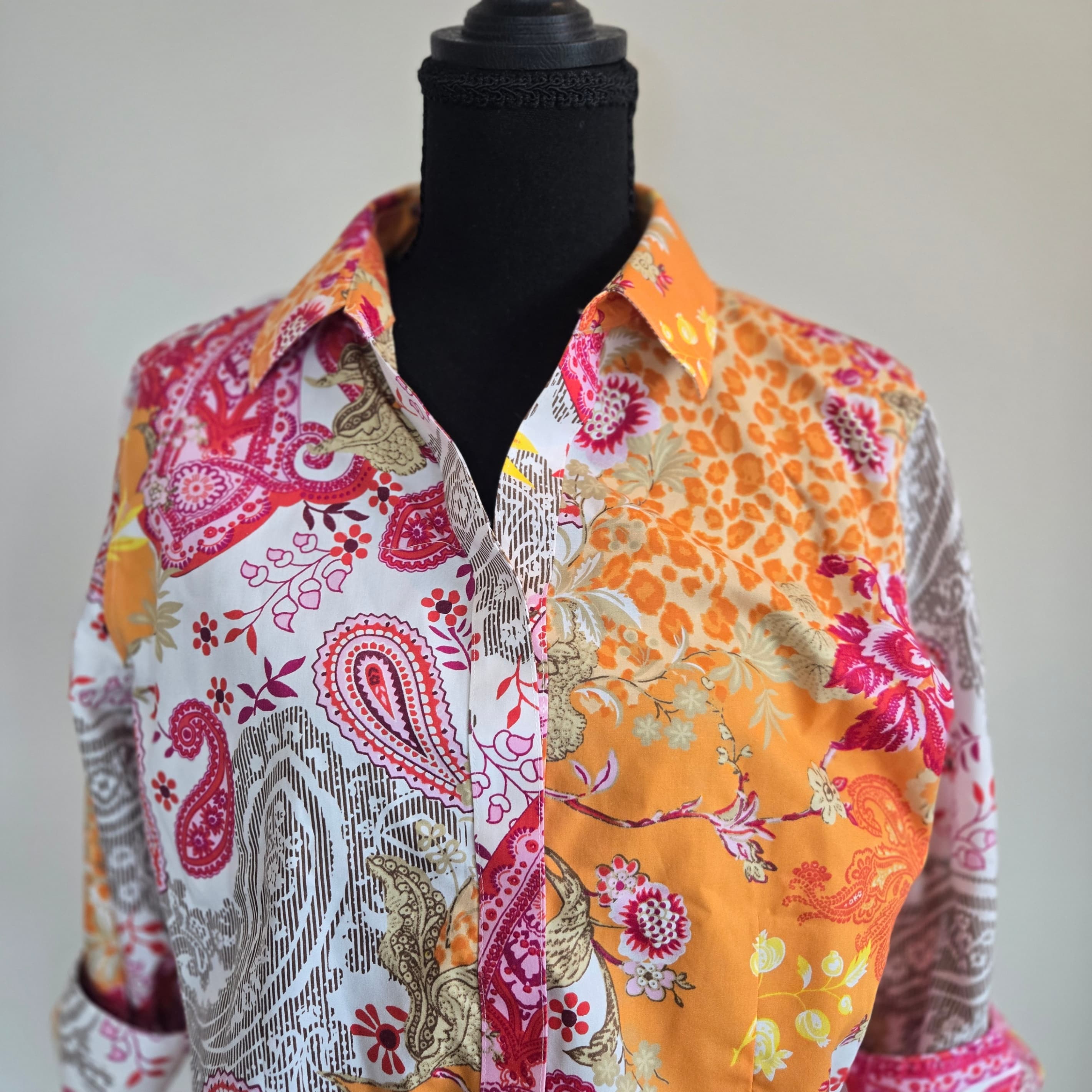 Chicos Colorful Paisley Floral Button-Up Shirt - Thumbnail 5