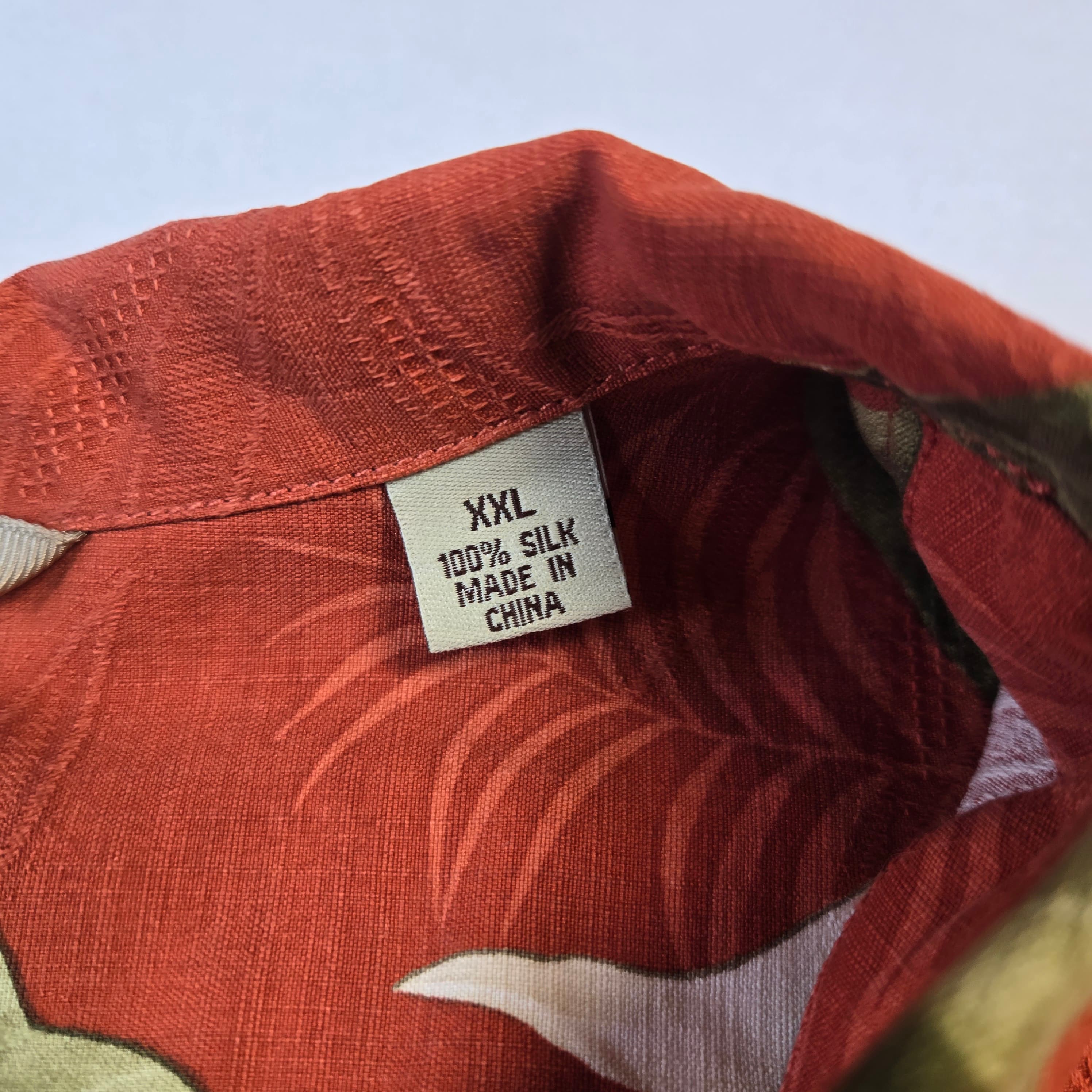 Tommy Bahama Floral Hawaiian Shirt Red Large 2XL - Thumbnail 6
