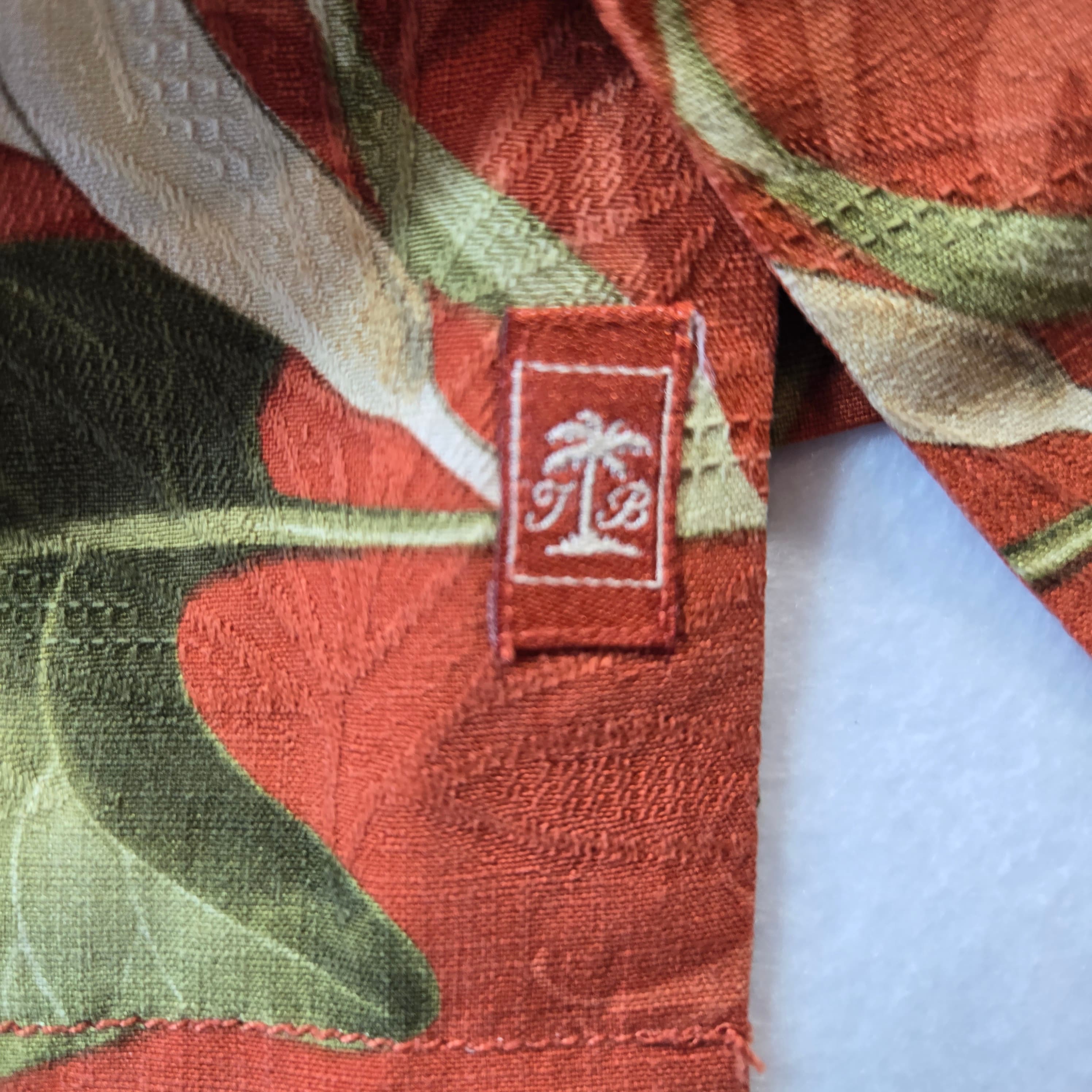 Tommy Bahama Floral Hawaiian Shirt Red Large 2XL - Thumbnail 3