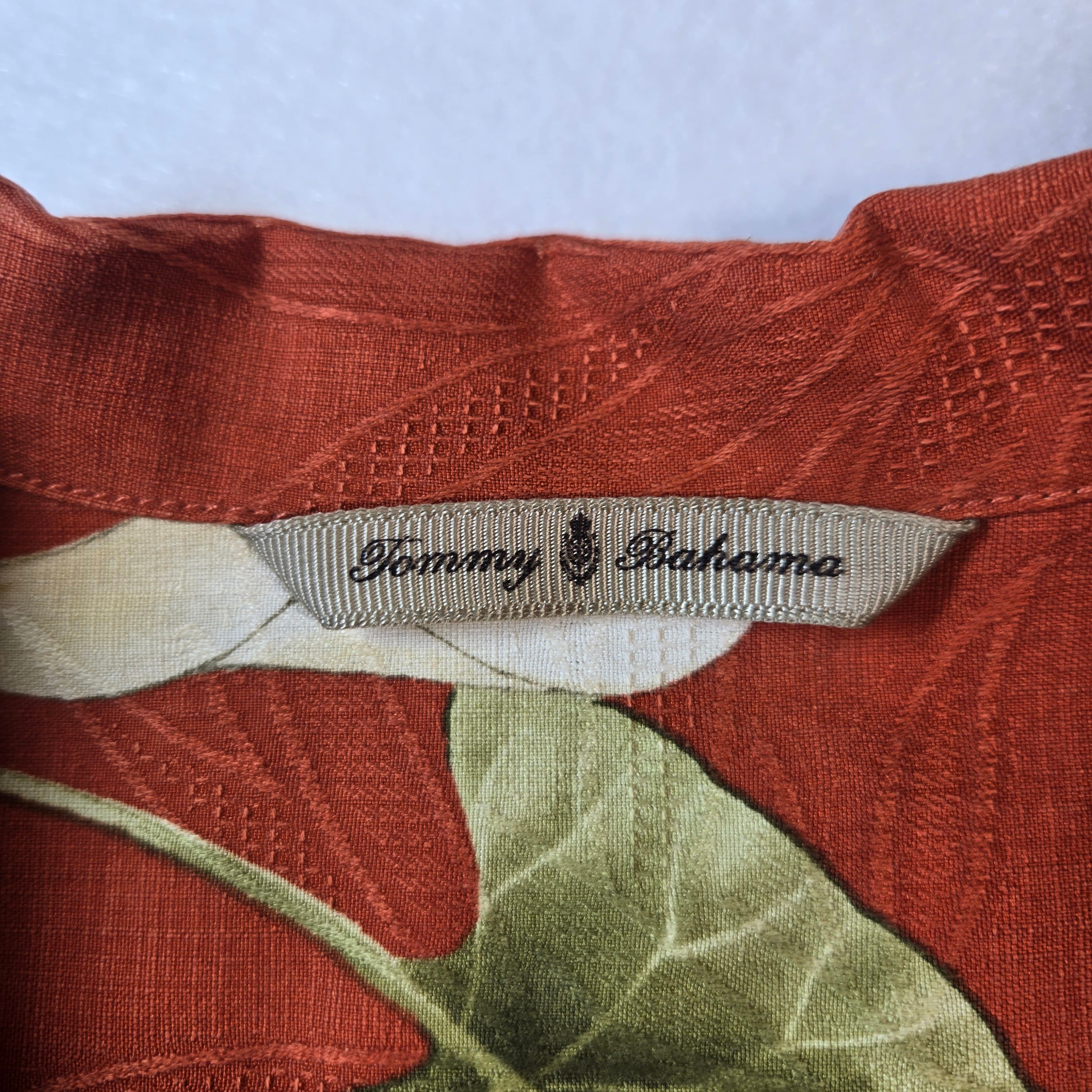 Tommy Bahama Floral Hawaiian Shirt Red Large 2XL - Thumbnail 7