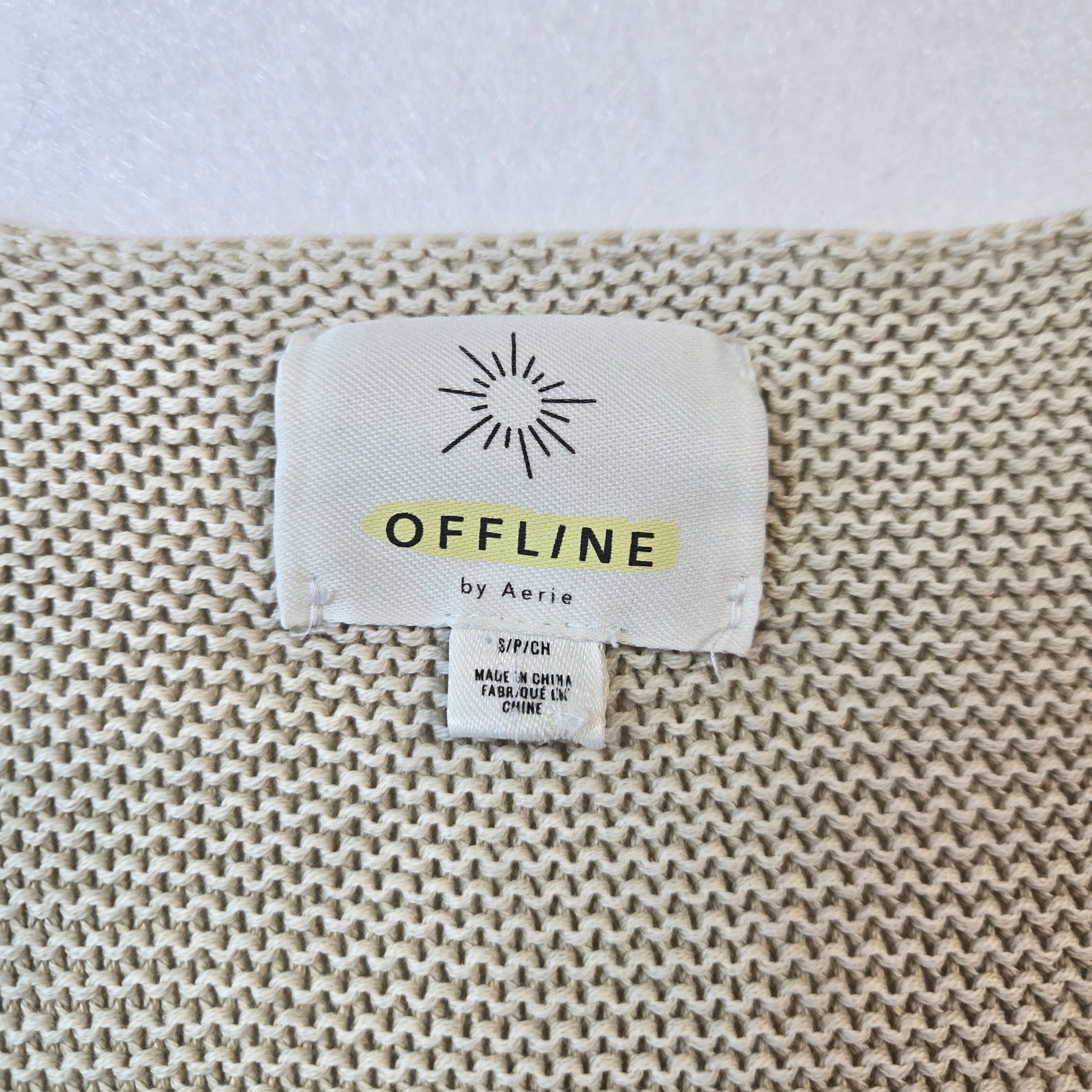 Offline Beige V-Neck Knit Sweater Size S - Thumbnail 7