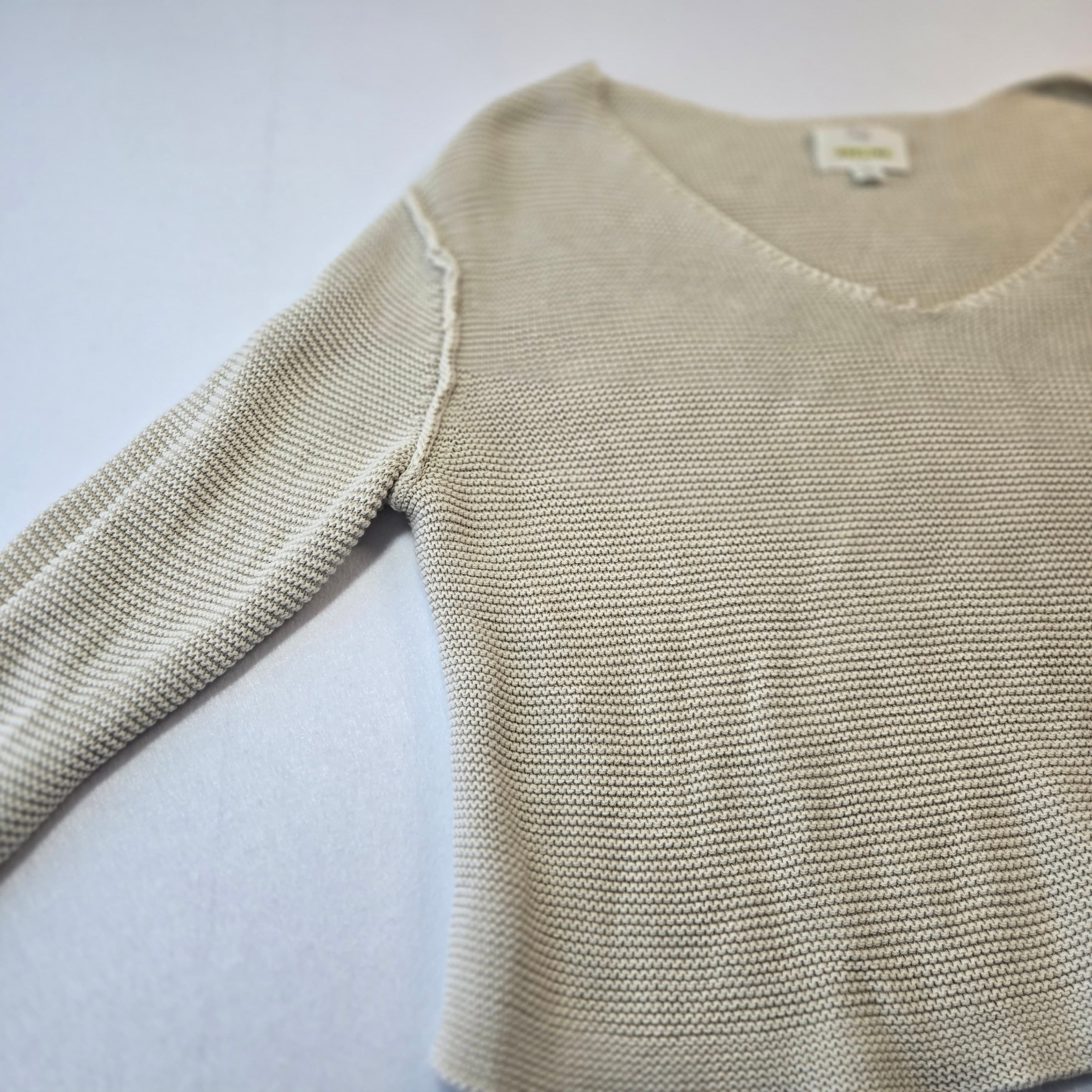 Offline Beige V-Neck Knit Sweater Size S - Thumbnail 5