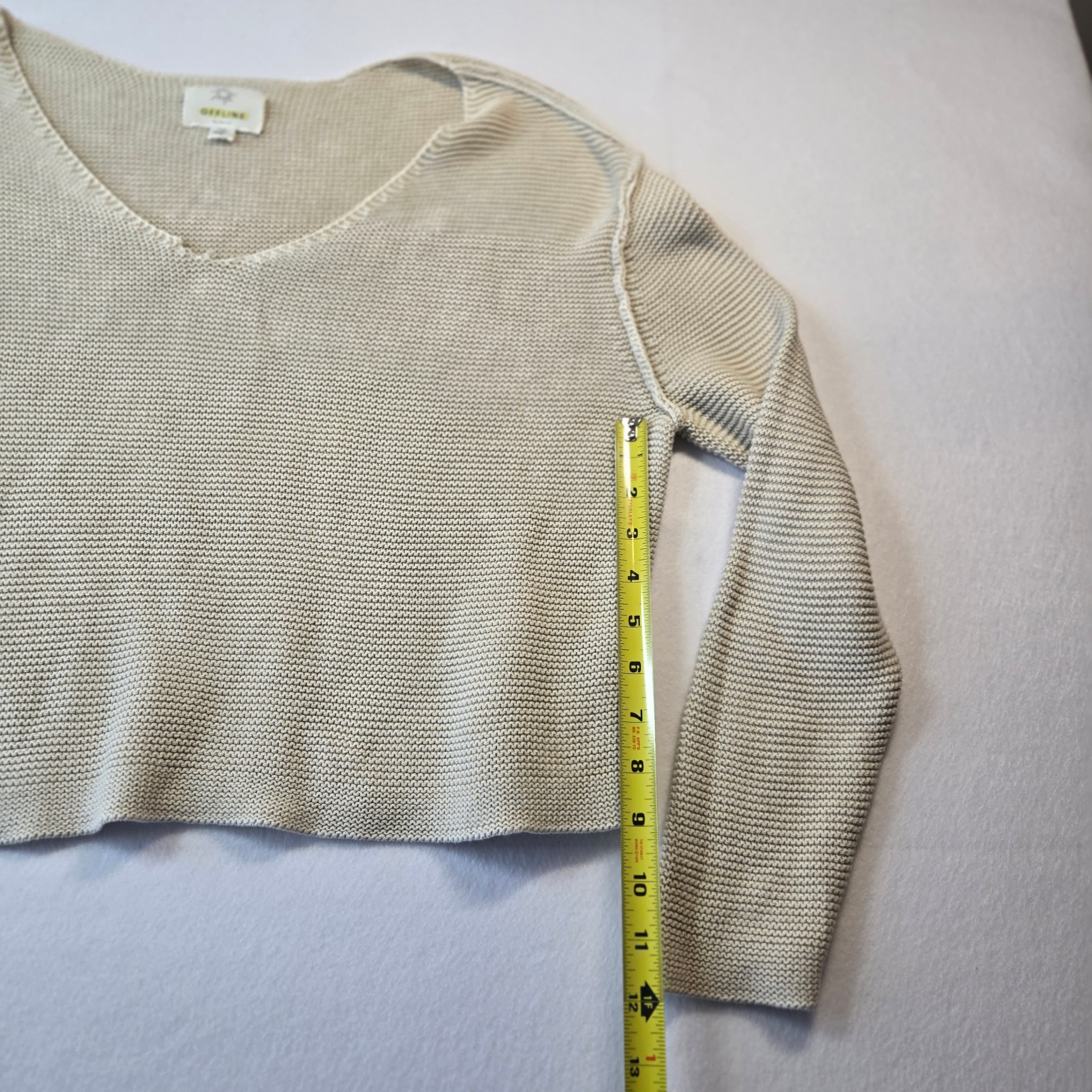 Offline Beige V-Neck Knit Sweater Size S - Thumbnail 2