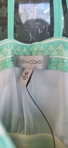 NWT Ocean Coast Women's Strap Dress Green Built In Bra Aqua Athletic Size M - Thumbnail 3