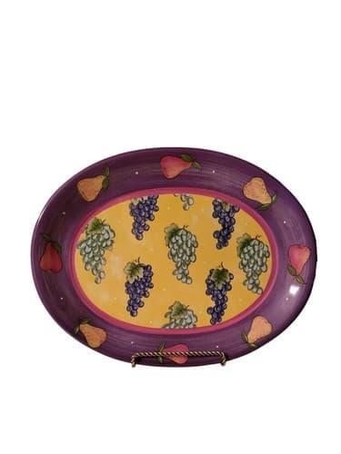 Essex Collection Tutti Frutti Rad Pear & Grape Large Platter 16"