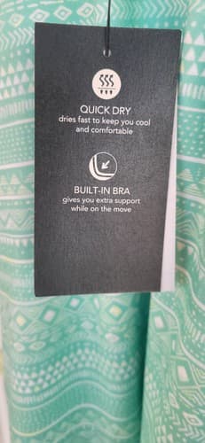 NWT Ocean Coast Women's Strap Dress Green Built In Bra Aqua Athletic Size M - Thumbnail 5