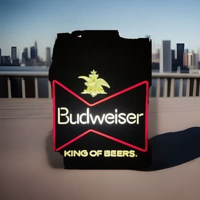 VINTAGE BUDWEISER KING OF BEER LIGHT UP SIGN FAUX NEON