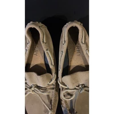 Sperry Men Loafers Size 9 M Tan Leather Casual Slip-On Boat Shoe - Thumbnail 6