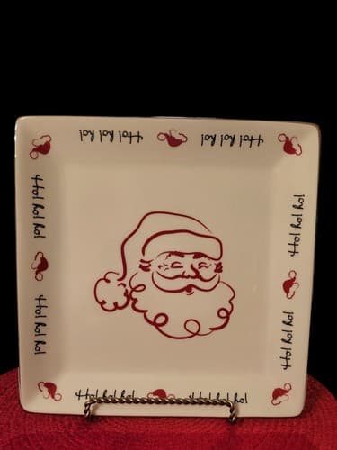 The Home Collection St. Nicholas Square Tis The Season Plate Square Santa Cookie