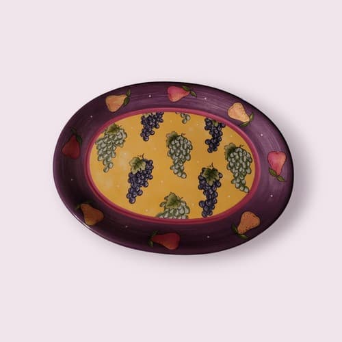 Essex Collection Tutti Frutti Rad Pear & Grape Large Platter 16" - Thumbnail 3