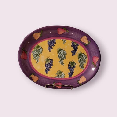 Essex Collection Tutti Frutti Rad Pear & Grape Large Platter 16" - Thumbnail 2