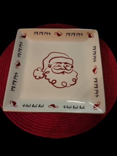 The Home Collection St. Nicholas Square Tis The Season Plate Square Santa Cookie - Thumbnail 2