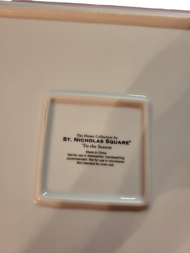 The Home Collection St. Nicholas Square Tis The Season Plate Square Santa Cookie - Thumbnail 3
