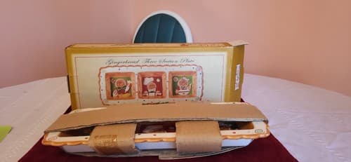 Gingerbread Man Serving Tray Ceramic 3D Dimensional 3 Compartment Appetizer - Thumbnail 4