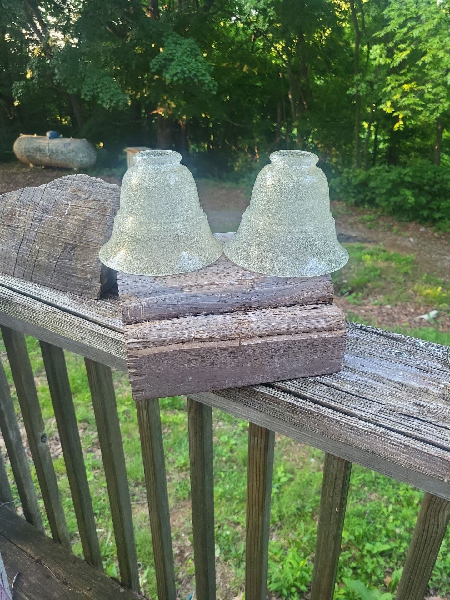 Vintage Scavo Glass Bell-Shaped Light Shades - Set of 2