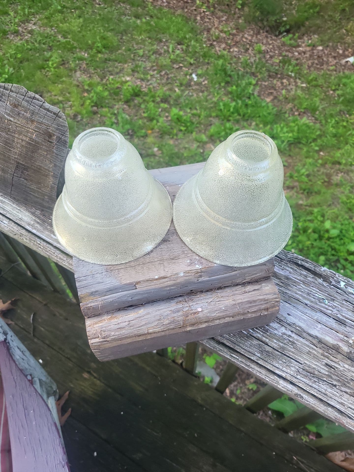 Vintage Scavo Glass Bell-Shaped Light Shades - Set of 2 - Thumbnail 2