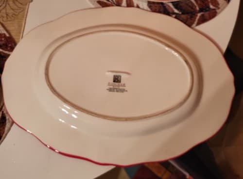 Poinsettia And Pine Cone Oval Platter - Thumbnail 4