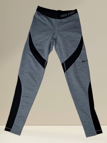 NIKE PRO Womens HYPERWARM Training Tights-Grey/Black Size L