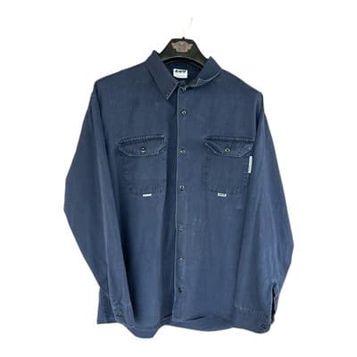AGO Mens Collared Workshirt Long Sleeve Button Down ARC/FR Size L