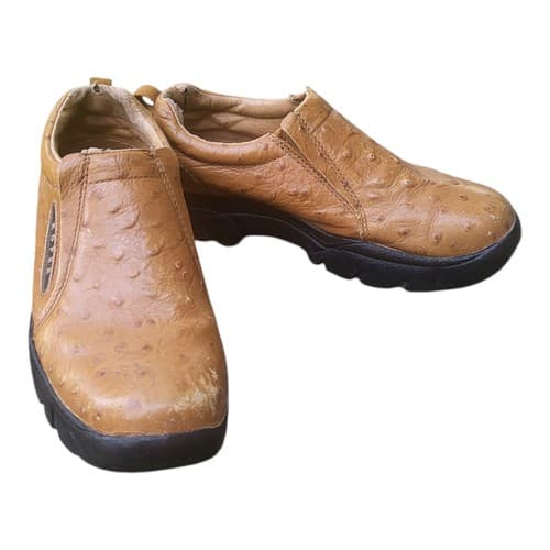 Roper Ostrich Western Loafer Shoes Womans 7M Leather Slip On Work Rancher - Thumbnail 6