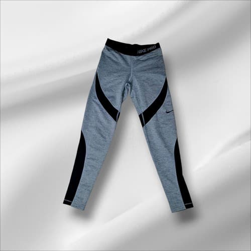 NIKE PRO Womens HYPERWARM Training Tights-Grey/Black Size L - Thumbnail 2