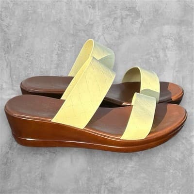 Italian Shoemakers White Sandals Slip Ons Women's 8M Made In Italy Pre-owned - Thumbnail 7