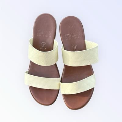 Italian Shoemakers White Sandals Slip Ons Women's 8M Made In Italy Pre-owned - Thumbnail 6