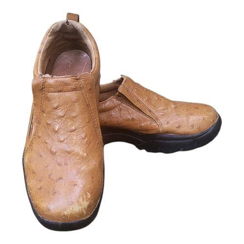 Roper Ostrich Western Loafer Shoes Womans 7M Leather Slip On Work Rancher