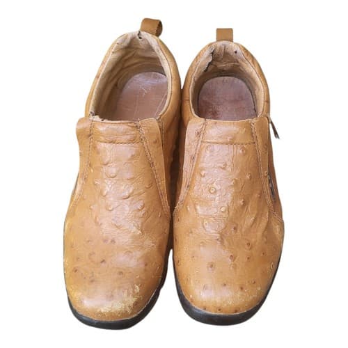 Roper Ostrich Western Loafer Shoes Womans 7M Leather Slip On Work Rancher - Thumbnail 3