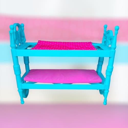 My Life 2 doll stackable beds blue butterfly headboard & Wardrobe For 18' Doll