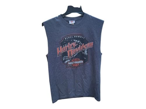 Vintage Harley Davidson Shirt Men’s L Gray Sleeveless