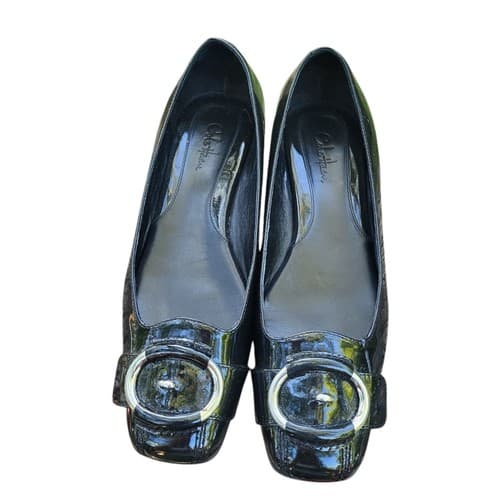 Cole Haan Womens Ballet Style Blk Patent /Silver Buck Square Toe Shoe Sz9B - Thumbnail 4