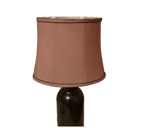 Brown and Tan Fabric Oval Bell Lamp Shade Softback Uno Fitter 9"H