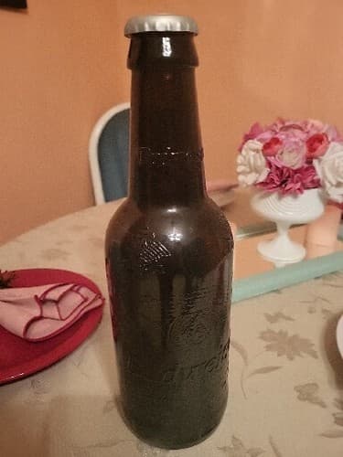 Large 14 " Budweiser Glass Decor Beer Bottle L - Thumbnail 3