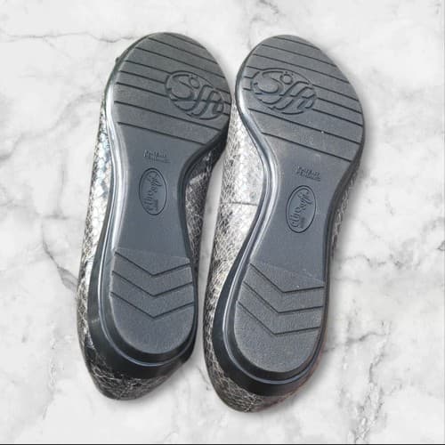 EuroSoft Shoes Womens 8 Flats Fashion Ballet Beverly Dark Grey Snake Career - Thumbnail 7