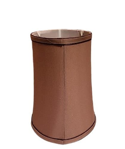 Brown and Tan Fabric Oval Bell Lamp Shade Softback Uno Fitter 9"H - Thumbnail 2
