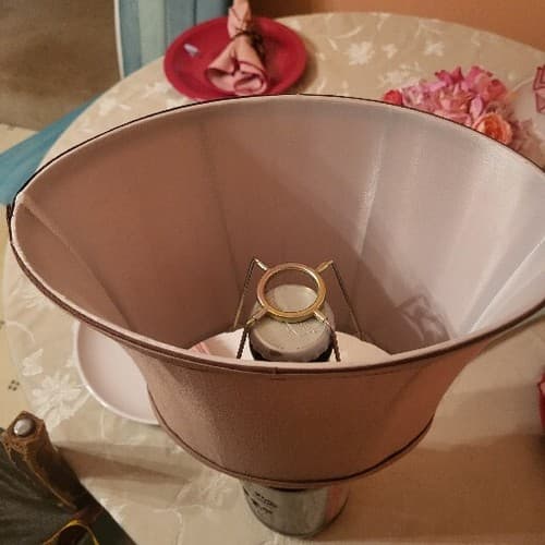 Brown and Tan Fabric Oval Bell Lamp Shade Softback Uno Fitter 9"H - Thumbnail 4