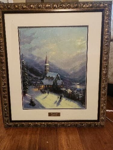 Thomas Kinkade Moonlit Village Library Edition Home Interiors RARE - Thumbnail 4