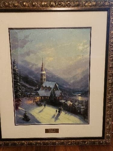 Thomas Kinkade Moonlit Village Library Edition Home Interiors RARE - Thumbnail 2