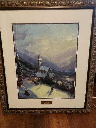 Thomas Kinkade Moonlit Village Library Edition Home Interiors RARE