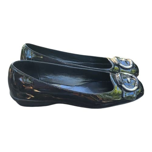 Cole Haan Womens Ballet Style Blk Patent /Silver Buck Square Toe Shoe Sz9B - Thumbnail 2
