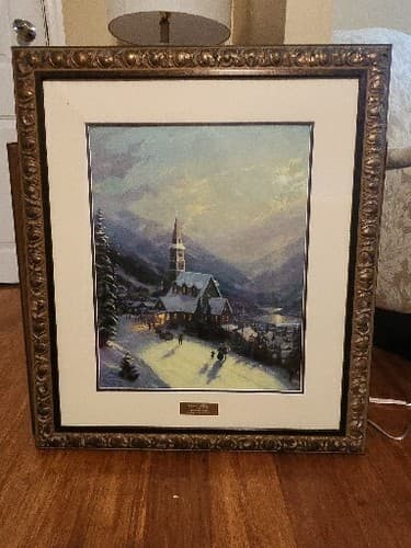 Thomas Kinkade Moonlit Village Library Edition Home Interiors RARE - Thumbnail 3