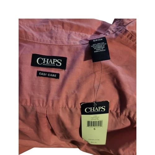 CHAPS RALPH LAUREN MEN'S PINK COTTON BLEND OXFORD SHIRT SIZE S 15.5/32-33 - Thumbnail 4
