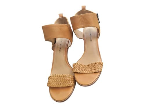 Lucky Brand Womens Pomee Heeled Sandal Brown Ankle Strap Side Zip 7.5 M - Thumbnail 2