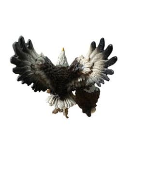 2 Bald Eagles Landing on Tree Trunk Wild Animal Figurine Collectible Decor - Thumbnail 3