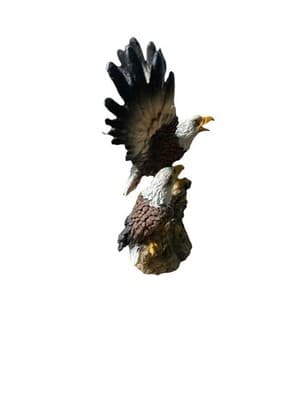 2 Bald Eagles Landing on Tree Trunk Wild Animal Figurine Collectible Decor - Thumbnail 5