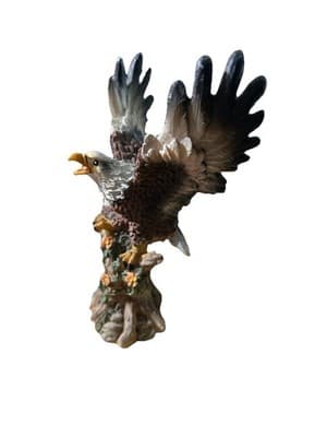 2 Bald Eagles Landing on Tree Trunk Wild Animal Figurine Collectible Decor - Thumbnail 6