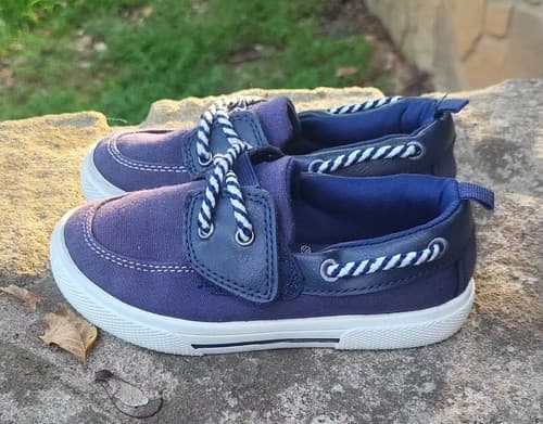 Carter's Toddlers Cosmo9 Slip-On Boat Shoe Sneaker, Contrast Color Laces Size 9 - Thumbnail 4